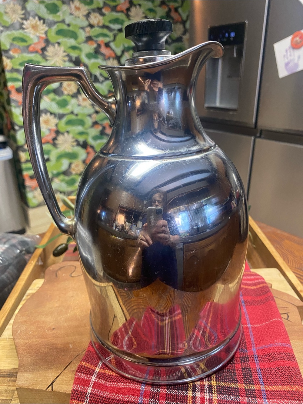 Vtg Landers Frary & Clark Universal Chrome Thermal Carafe Pitcher 8810